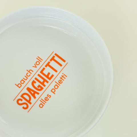 Teller 'Bauch voll Spaghetti, alles paletti'