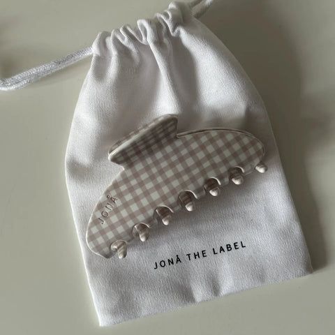 Haarklammer 'Matilda' – beige gingham Jona the Label