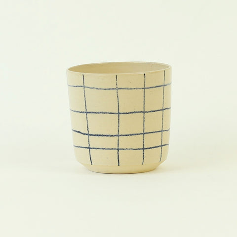 Keramikbecher – raster blau