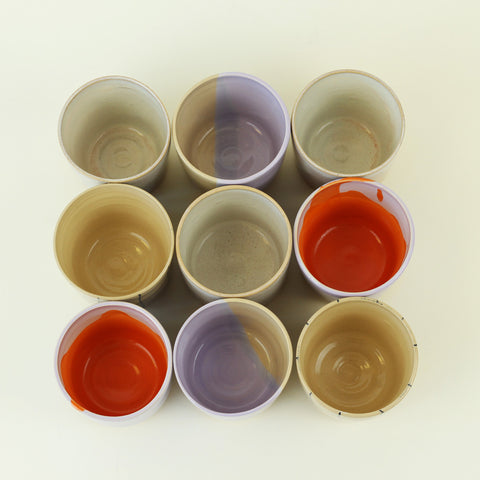 Keramikbecher – raster blau