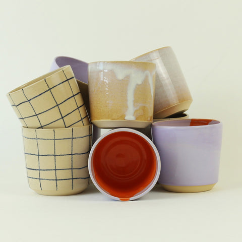 Keramikbecher 'Sören' – lila/orange