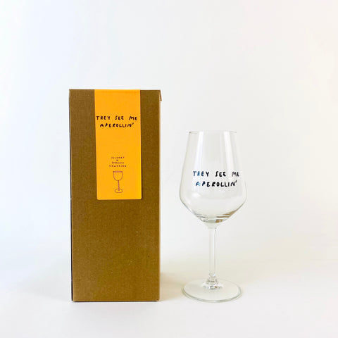 Aperolglas 'They see me Aperollin' edition selekkt