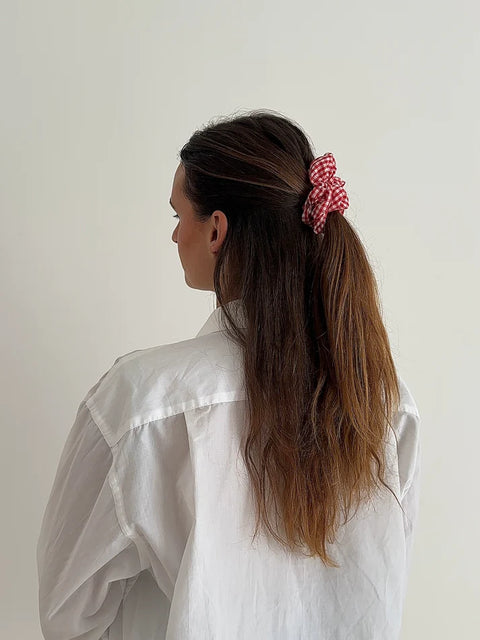 Everyday Scrunchies – red gingham Jona the Label