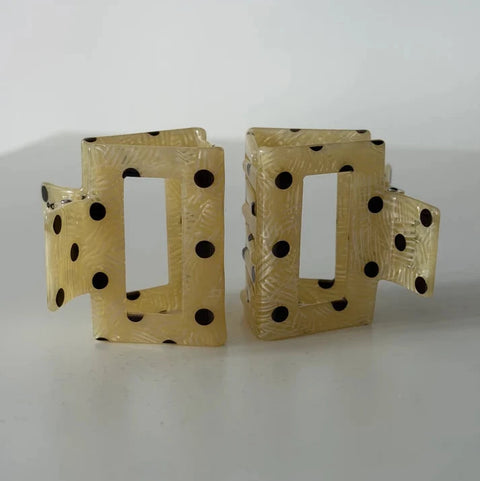 Haarklammer 'Josefin' – yellow polka dots