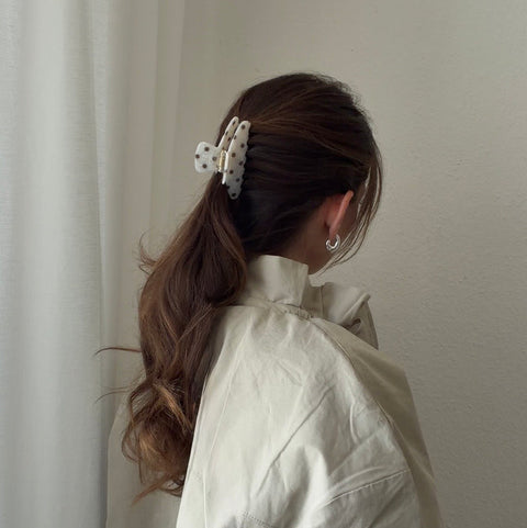 Haarklammer 'Line' – brown polka dots Jona the Label