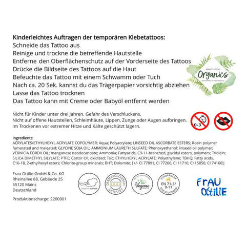 Lustige Kinder-Tattoos 'Wilde Tiere' Frau Ottilie