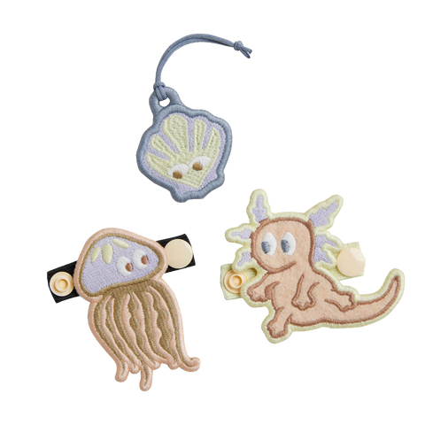 Kids Patch Set 'Multi' – Qualle, Muschel und Axolotl