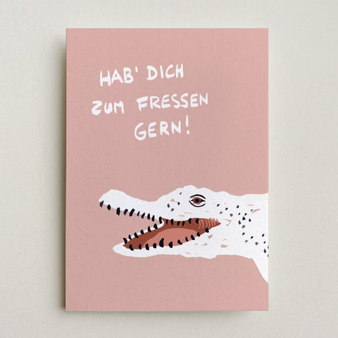 Postkarte 'Hab dich zum fressen gern'