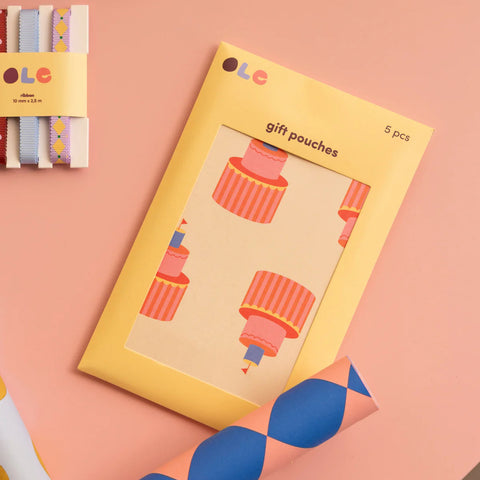 5er-Set Geschenktüten 'Kuchen' Kado Design