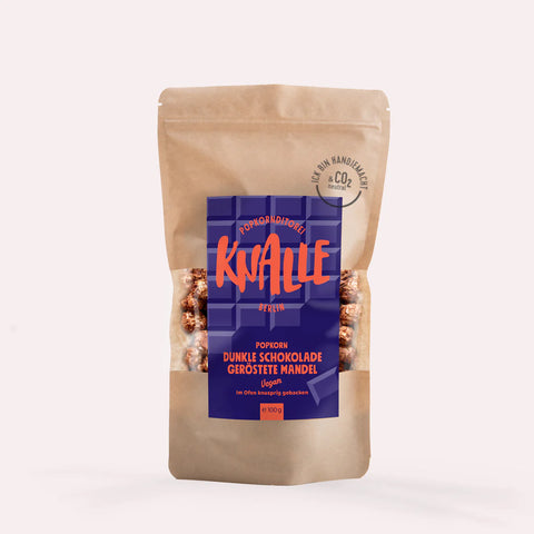 Popcorn 'Dunkle Schoko Geröstete Mandel' Popkornditorei Knalle
