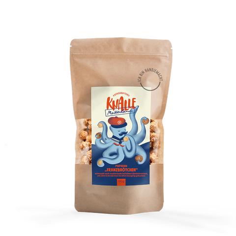Popcorn 'Franzbrötchen / Zimtschnecke' Popkornditorei Knalle