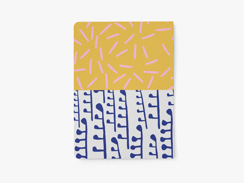 Notizheft 'Muster' – gelb/blau typealive