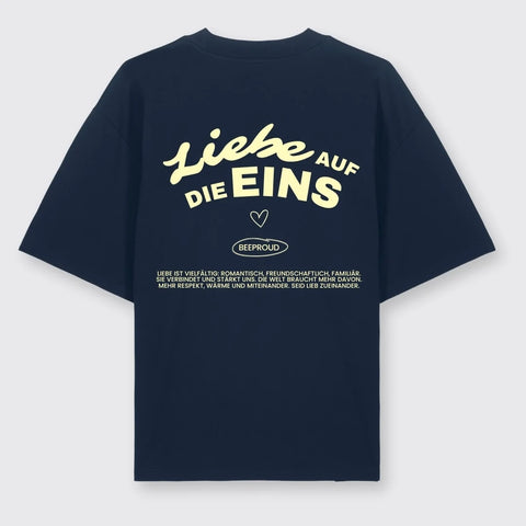 T-Shirt 'Liebe auf die Eins' – navy blue