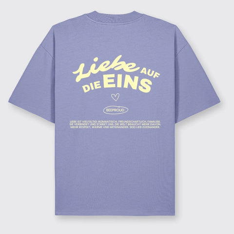 T-Shirt 'Liebe auf die Eins' – violet