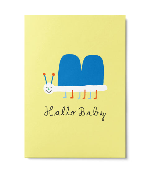 Postkarte 'Hallo Baby' – Schmetterling Unter Pinien