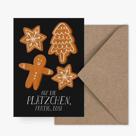 Postkarte 'Auf die Plätzchen fertig los' typealive