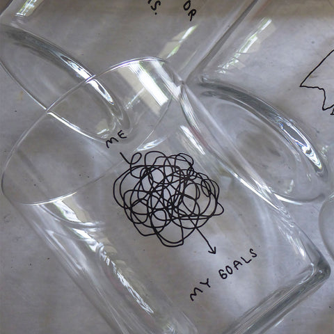 Glas 'Me -> My Goals' – 500ml Yahya Studio