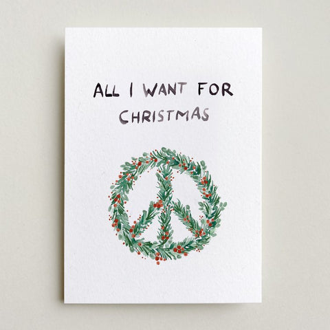 Postkarte 'Peace – All I want for Christmas'