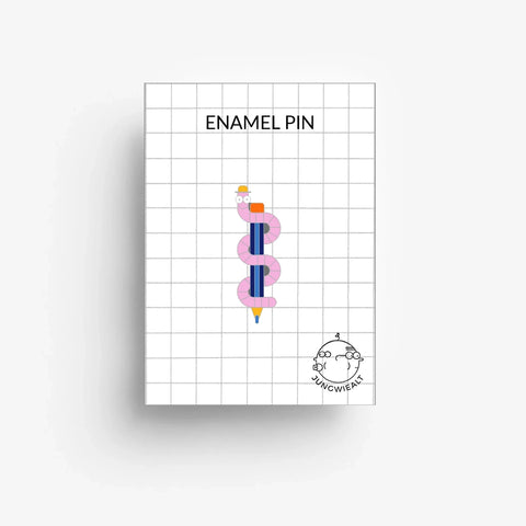 Emaille-Pin 'Bücherwurm' jungwiealt
