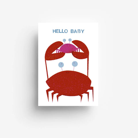 Postkarte 'Hello Baby' – Krabben jungwiealt