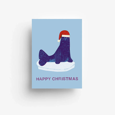 Postkarte 'Happy Christmas' – Robbe jungwiealt