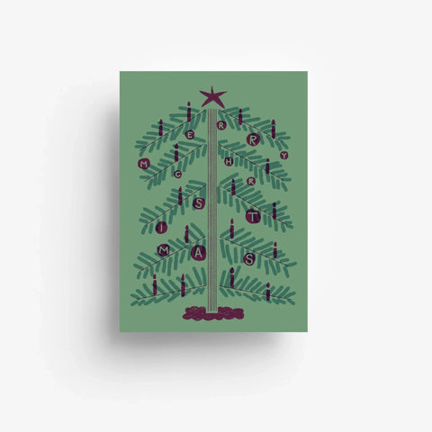 Postkarte 'Merry Christmas' – Tannenbaum jungwiealt