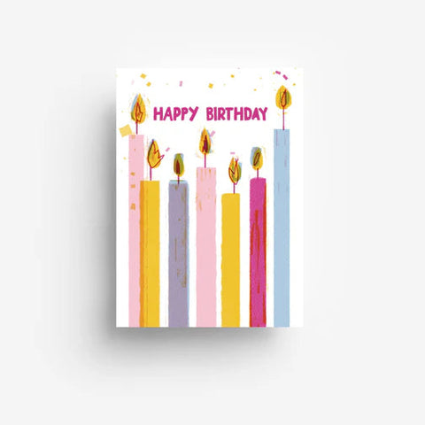 Postkarte 'Happy Birthday' – Kerzen jungwiealt
