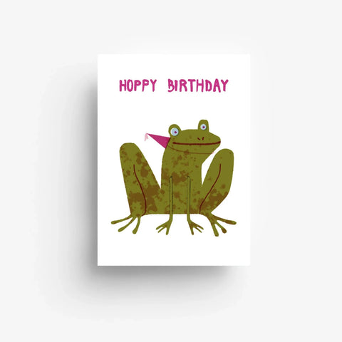 Postkarte 'Hoppy Birthday' – Frosch