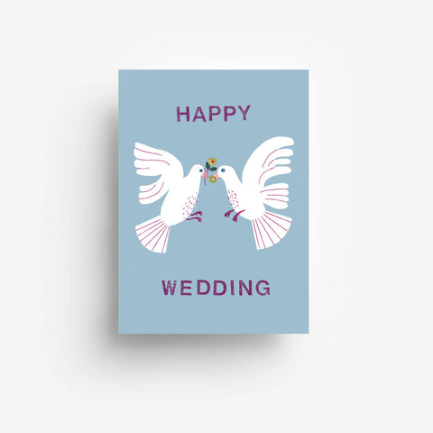 Postkarte 'Happy Wedding' – Vögel jungwiealt