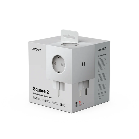 Steckdose 'Square 2' – Gotland Grey (ohne Kabel) Avolt