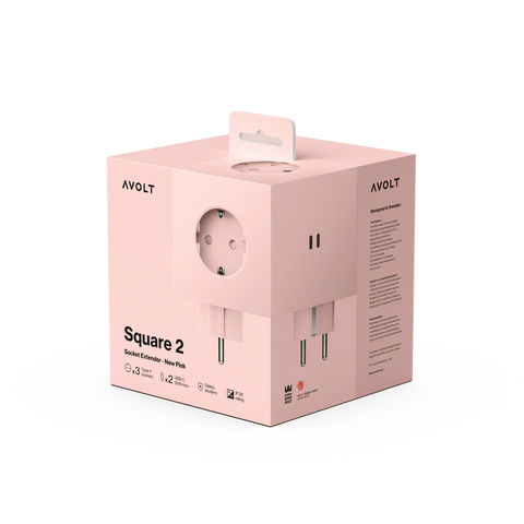Steckdose 'Square 2' – New Pink (ohne Kabel) Avolt
