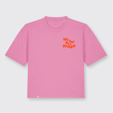 T-Shirt 'We Are All Human' - pink Bee Proud