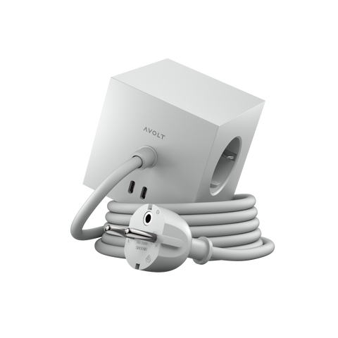 Steckdose 'Square 1' – Gotland Grey (mit Kabel) Avolt