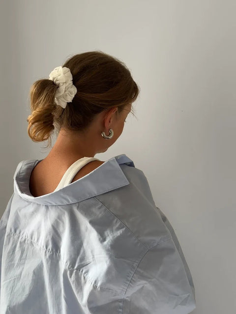 Everyday Scrunchies – white pointelle Jona the Label