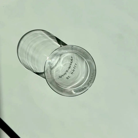 Glas 'Don't worry Be happy' – 350ml Yahya Studio