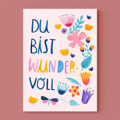 Postkarte 'Du bist wundervoll'