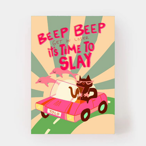 Postkarte 'Beep beep – it's time to slay' Slinga