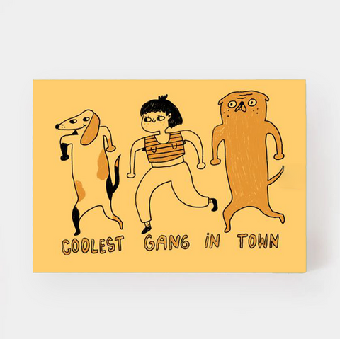 Postkarte 'Coolest Gang' – Hunde