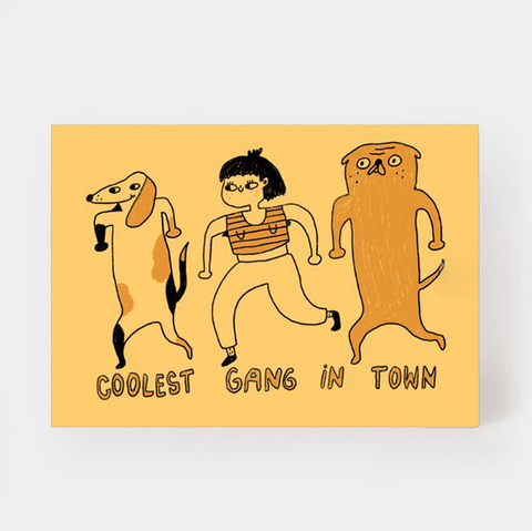Postkarte 'Coolest Gang' – Hunde Slinga