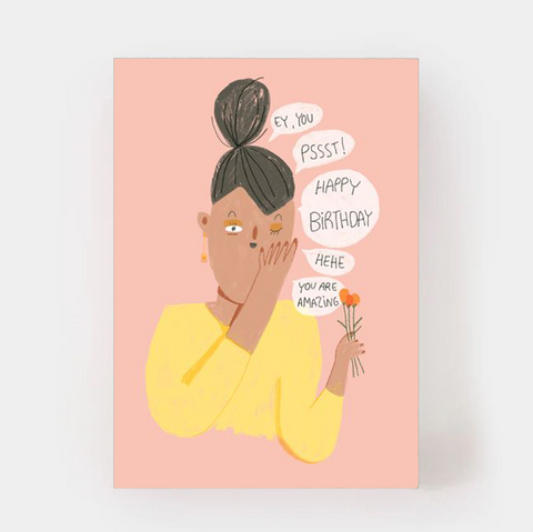 Postkarte 'Happy Birthday' – Sprechblasen