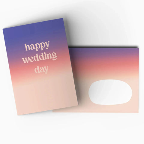 Klappkarte 'Happy Wedding Day' – Verlauf hafen