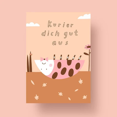 Postkarte 'Kurier dich gut aus' – Marienkäfer Notietzblock