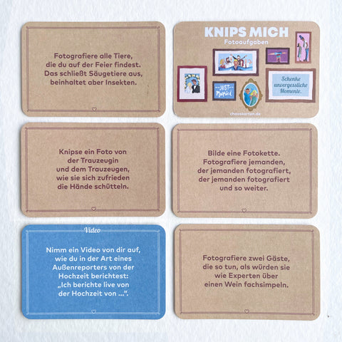 Hochzeitsspiel 'Knips mich' Chaoskarten