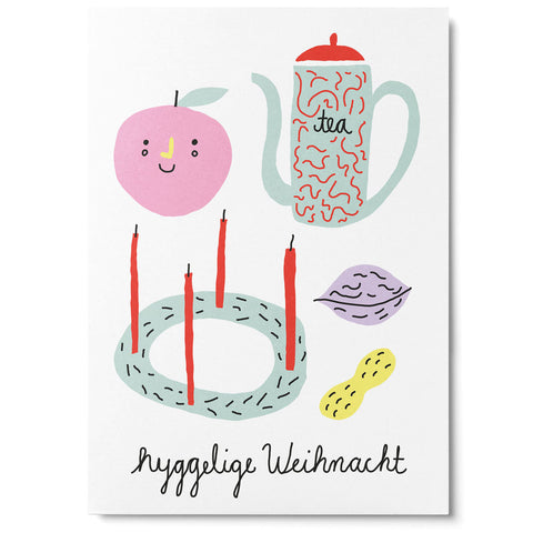 Postkarte 'Hyggelige Weihnacht' Unter Pinien