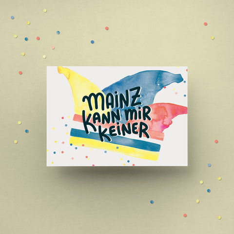 Postkarte 'Mainz kann mir keiner' pinke distel