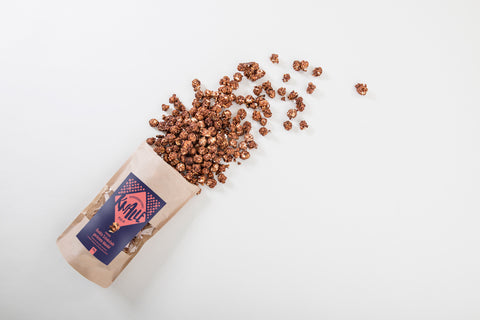 Popcorn 'Dunkle Schoko Geröstete Mandel' Popkornditorei Knalle