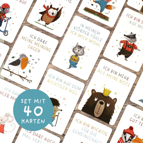 Affirmationskarten für Kinder 'Starke Gedanken' Rüsselfuchs