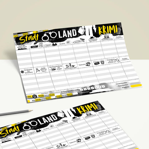 Spielblock 'Stadt Land Krimi' Chili Type
