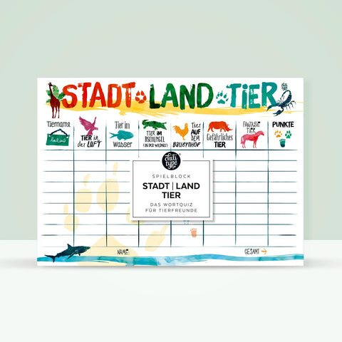 Spielblock 'Stadt Land Tier' Chili Type