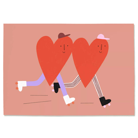 Postkarte 'Herzen' – zwei Herzen mit Inliner Anna Katharina Jansen